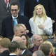 Steven Mnuchin and his wife Louise Linton are greeted upon arrival on the platform of the US Capitol in Washington, DC, on January 20, 2017.